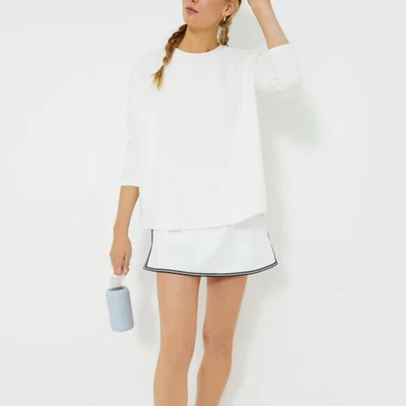 Tuckernuck Size XS / S TNUCK Sport White Cable Ally Swing Sweatshirt Oversized - Picture 7 of 8